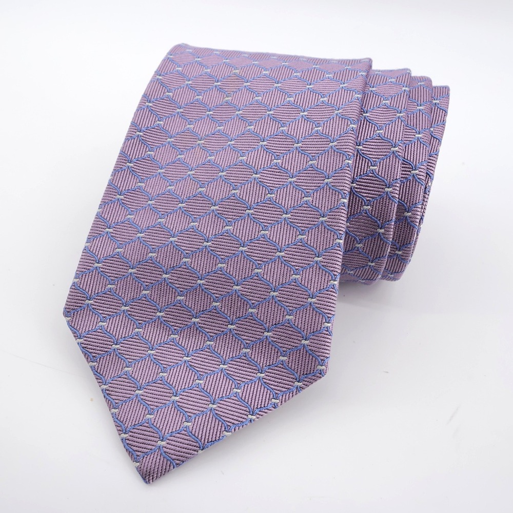 Brooks Brothers Makers Geometric‎ Silk Necktie Purple Mens OS Tie